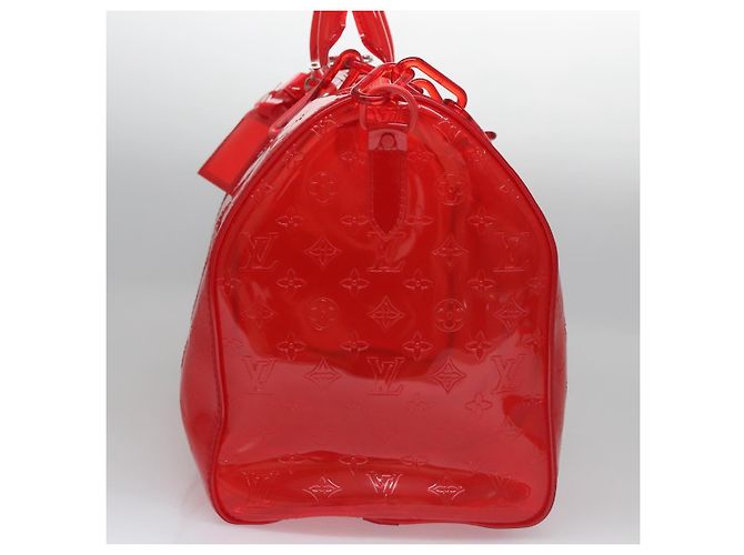 LOUIS VUITTON Borsa Keepall Bandoulière 50 Monogram Vinile Rossa M41416 Auth ec591SAM Rosso - vista 3