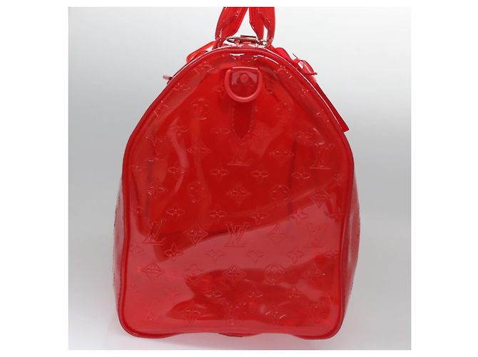 LOUIS VUITTON Borsa Keepall Bandoulière 50 Monogram Vinile Rossa M41416 Auth ec591SAM Rosso - vista 4