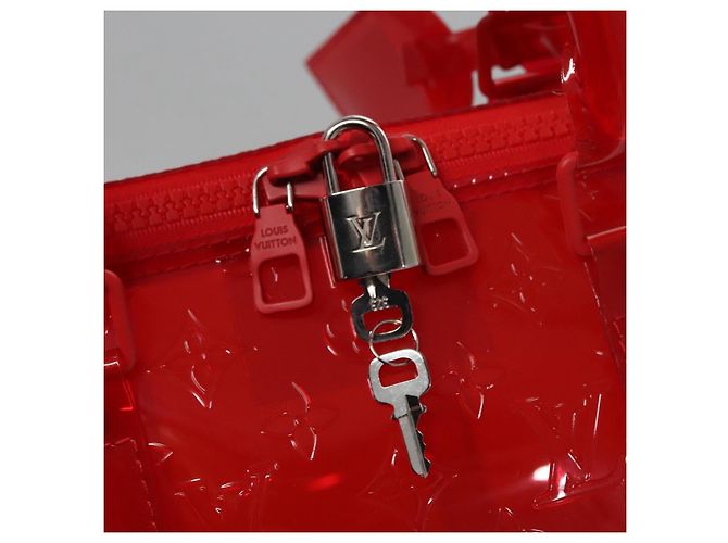 LOUIS VUITTON Borsa Keepall Bandoulière 50 Monogram Vinile Rossa M41416 Auth ec591SAM Rosso - vista 9