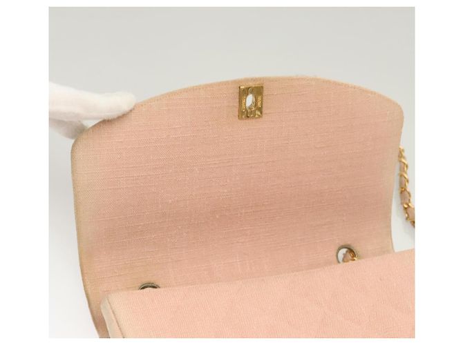 CHANEL Borsa a Spalla Matelassé Catena Diana Tela Rosa CC Auth 120753A - vista 10