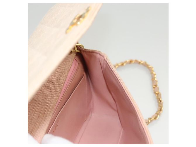 CHANEL Borsa a Spalla Matelassé Catena Diana Tela Rosa CC Auth 120753A - vista 20