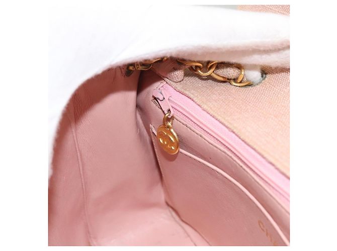 CHANEL Borsa a Spalla Matelassé Catena Diana Tela Rosa CC Auth 120753A - vista 22