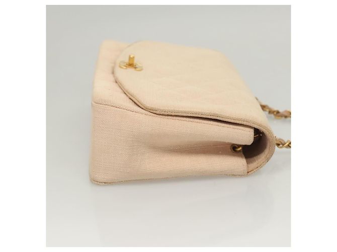 CHANEL Borsa a Spalla Matelassé Catena Diana Tela Rosa CC Auth 120753A - vista 3
