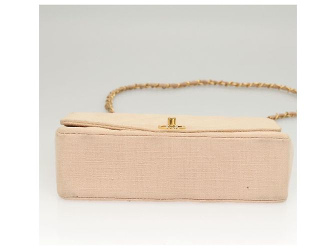 CHANEL Borsa a Spalla Matelassé Catena Diana Tela Rosa CC Auth 120753A - vista 5