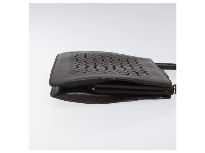 BORSO A MANO IN PELLE INTRECCIATO BOTTEGA VENETA Marrone Oro Auth 123359A - vista 3