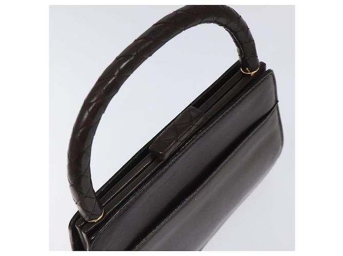 BORSO A MANO IN PELLE INTRECCIATO BOTTEGA VENETA Marrone Oro Auth 123359A - vista 6