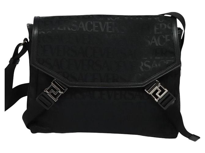 Borsa a Spalla VERSACE in Tela Nera Argento Autentica 123032A Nero - vista 13