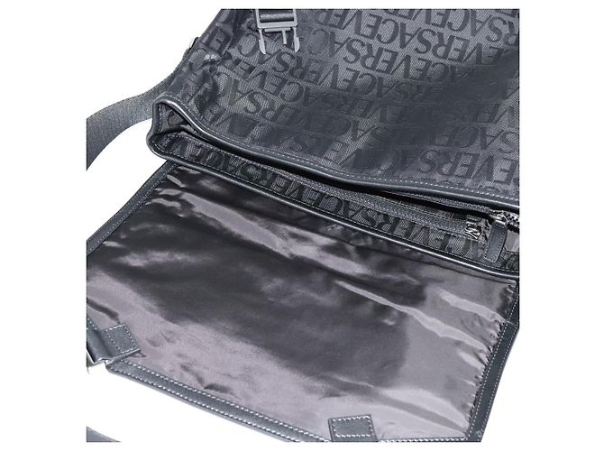 Borsa a Spalla VERSACE in Tela Nera Argento Autentica 123032A Nero - vista 9