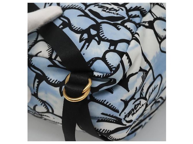 FENDI Backpack Nylon Light Blue Gold Auth 127211A Golden - view 18