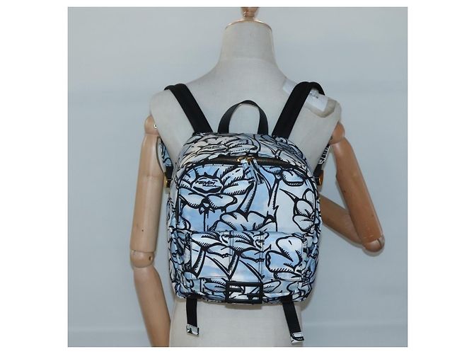 FENDI Backpack Nylon Light Blue Gold Auth 127211A Golden - view 24