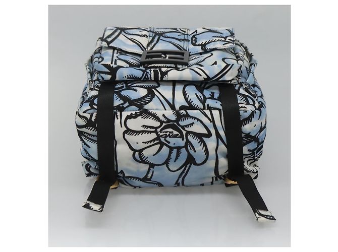 FENDI Backpack Nylon Light Blue Gold Auth 127211A Golden - view 5