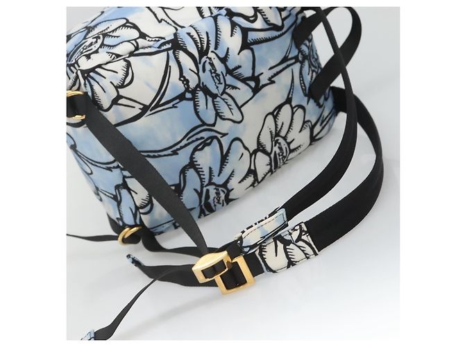 FENDI Backpack Nylon Light Blue Gold Auth 127211A Golden - view 8