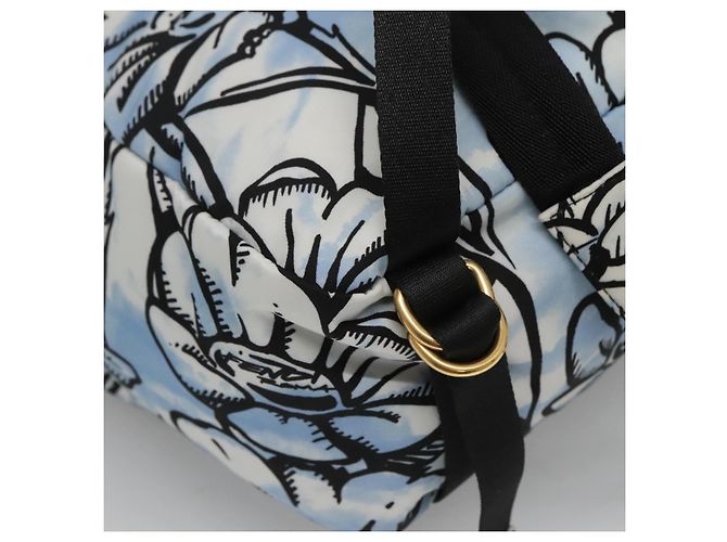FENDI Backpack Nylon Light Blue Gold Auth 127211A Golden - view 9