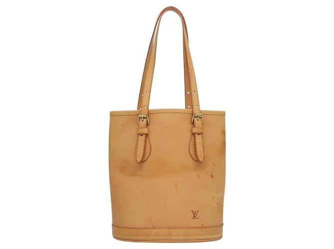 LOUIS VUITTON Borsa a Spalla Nomad in Pelle Bucket PM Beige M85001 LV Auth 132875A - vista 13