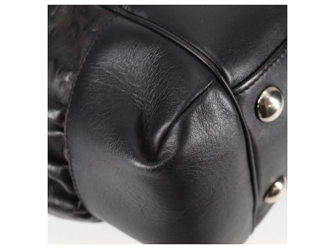Borsa a Spalla in Pelle Nera e Argento GUCCI 257290 Auth sw1329A Nero - vista 15