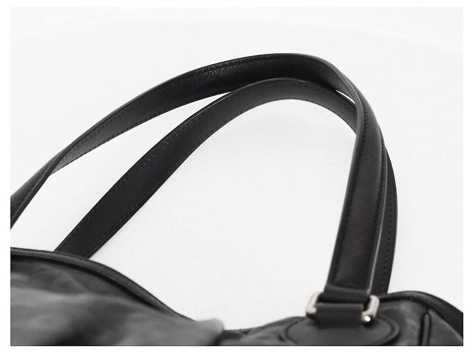 Borsa a Spalla in Pelle Nera e Argento GUCCI 257290 Auth sw1329A Nero - vista 8