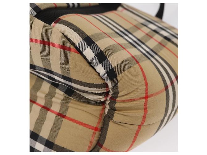 BURBERRY Nova Check Pet Carry Canvas Beige Silver Auth BA9738A - view 17