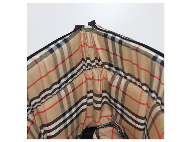 BURBERRY Nova Check Pet Carry Canvas Beige Silver Auth BA9738A - view 20