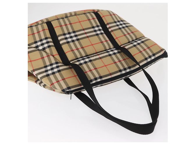 BURBERRY Nova Check Pet Carry Canvas Beige Silver Auth BA9738A - view 6