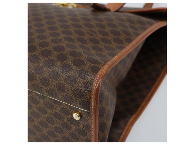 Céline Borsa tote in tela Macadam CELINE in pelle PVC marrone oro Auth LNZ801 D'oro - vista 14