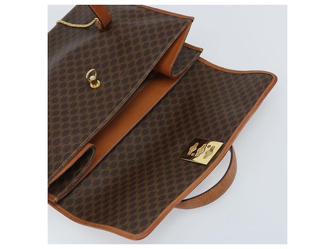 Céline Borsa tote in tela Macadam CELINE in pelle PVC marrone oro Auth LNZ801 D'oro - vista 18