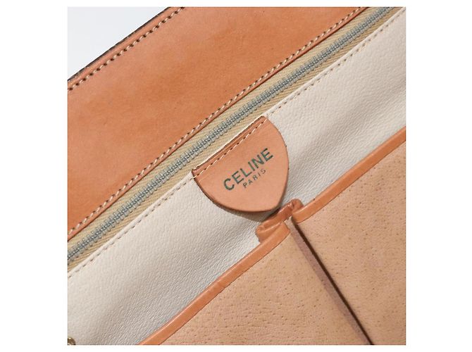 Céline Borsa tote in tela Macadam CELINE in pelle PVC marrone oro Auth LNZ801 D'oro - vista 19