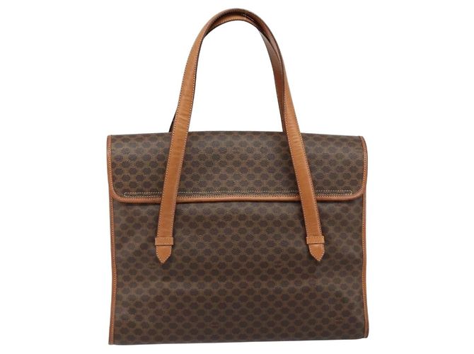 Céline Borsa tote in tela Macadam CELINE in pelle PVC marrone oro Auth LNZ801 D'oro - vista 2