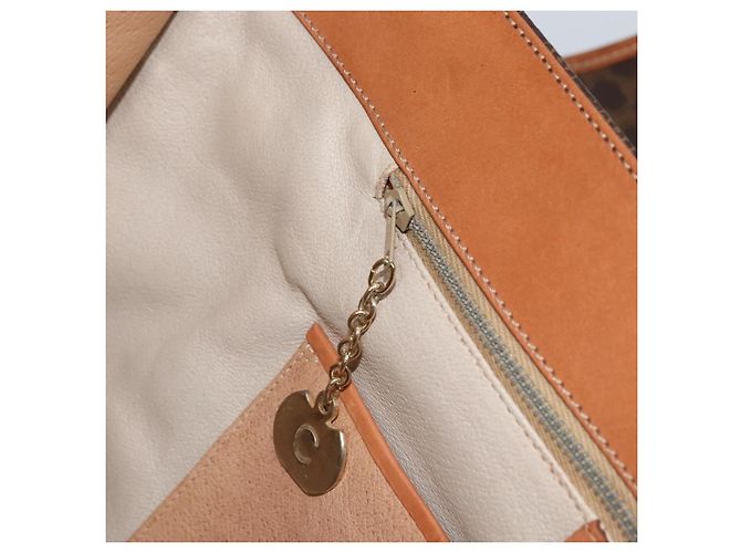 Céline Borsa tote in tela Macadam CELINE in pelle PVC marrone oro Auth LNZ801 D'oro - vista 22