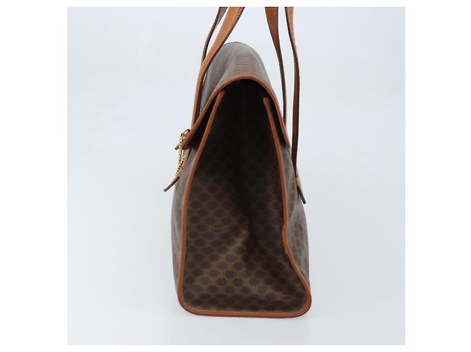 Céline Borsa tote in tela Macadam CELINE in pelle PVC marrone oro Auth LNZ801 D'oro - vista 3