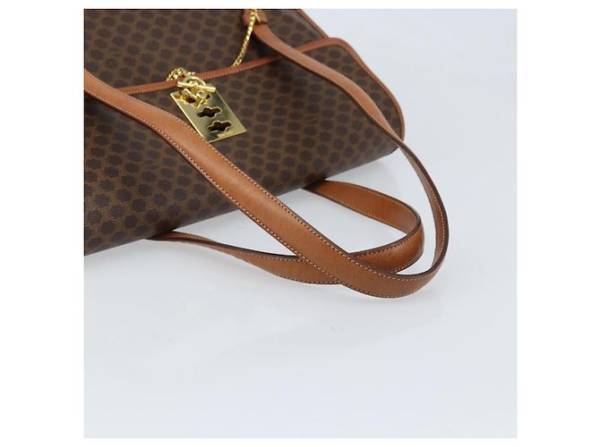 Céline Borsa tote in tela Macadam CELINE in pelle PVC marrone oro Auth LNZ801 D'oro - vista 7