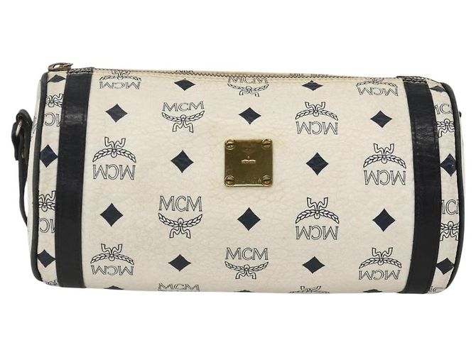 Borsa a Spalla MCM Vicetos Logogram in Pelle PVC Bianco e Oro Auth SW2161 D'oro - vista 13