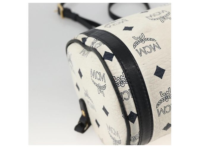 Borsa a Spalla MCM Vicetos Logogram in Pelle PVC Bianco e Oro Auth SW2161 D'oro - vista 14