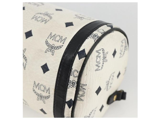 Borsa a Spalla MCM Vicetos Logogram in Pelle PVC Bianco e Oro Auth SW2161 D'oro - vista 15