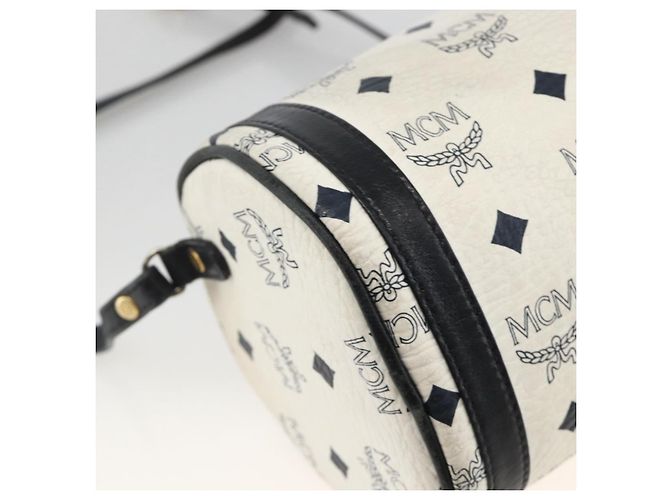 Borsa a Spalla MCM Vicetos Logogram in Pelle PVC Bianco e Oro Auth SW2161 D'oro - vista 16