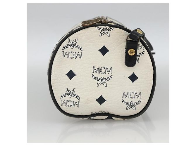 Borsa a Spalla MCM Vicetos Logogram in Pelle PVC Bianco e Oro Auth SW2161 D'oro - vista 3