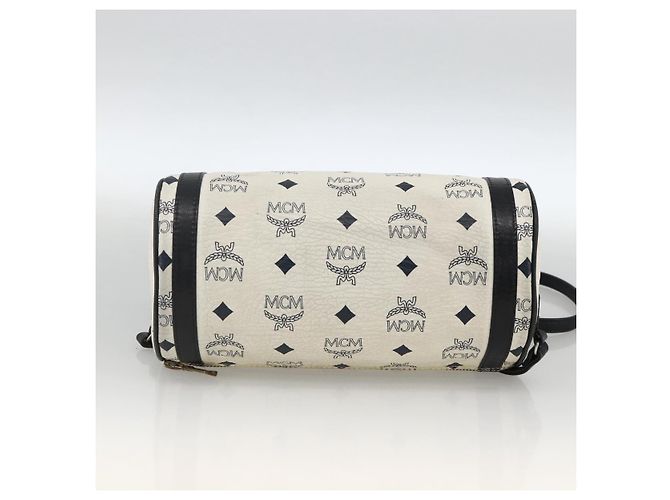 Borsa a Spalla MCM Vicetos Logogram in Pelle PVC Bianco e Oro Auth SW2161 D'oro - vista 5