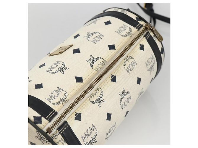 Borsa a Spalla MCM Vicetos Logogram in Pelle PVC Bianco e Oro Auth SW2161 D'oro - vista 6