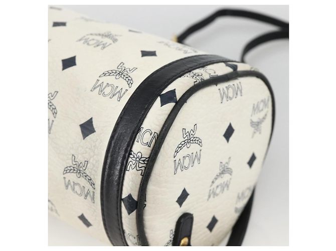Borsa a Spalla MCM Vicetos Logogram in Pelle PVC Bianco e Oro Auth SW2161 D'oro - vista 9