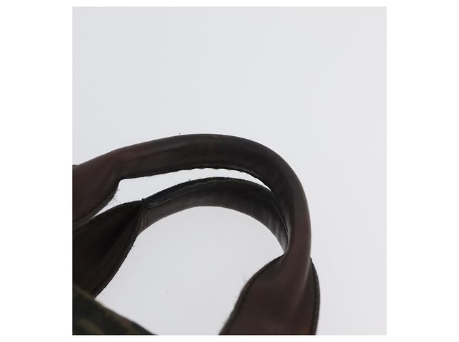 Bolso de mano de lona Zucca FENDI negro y marrón Auth bs34032 Castaño - vista 8