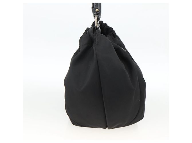 Borsa a mano Vala in nylon nero e argento di Salvatore Ferragamo Auth gh1920 - vista 3