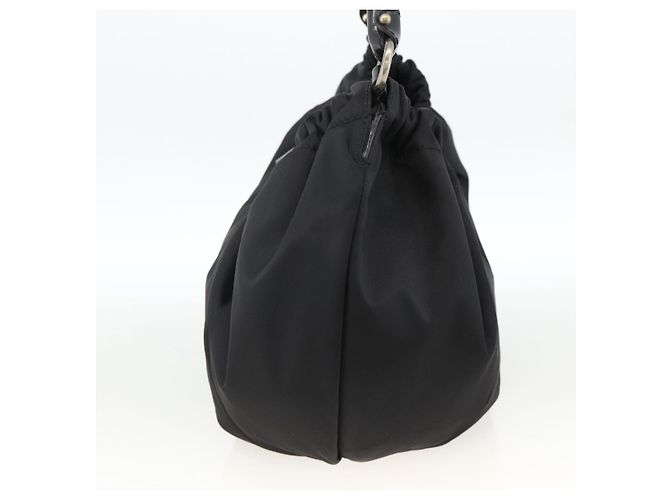 Borsa a mano Vala in nylon nero e argento di Salvatore Ferragamo Auth gh1920 - vista 4