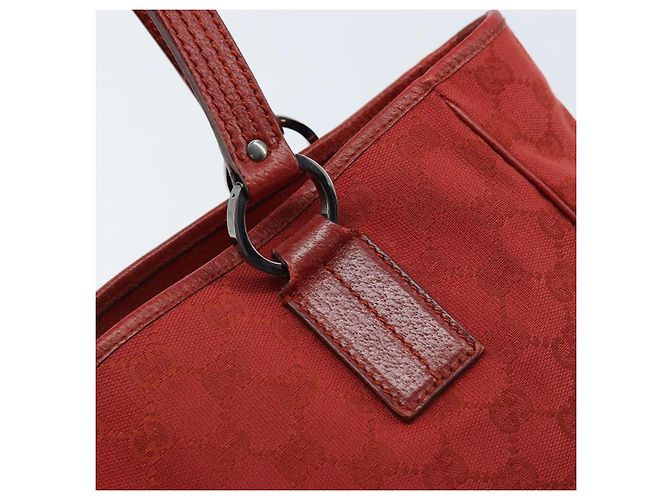 Borsa Tote GG Canvas Gucci Rossa Argento 113019 Auth LNZ757 Rosso - vista 10
