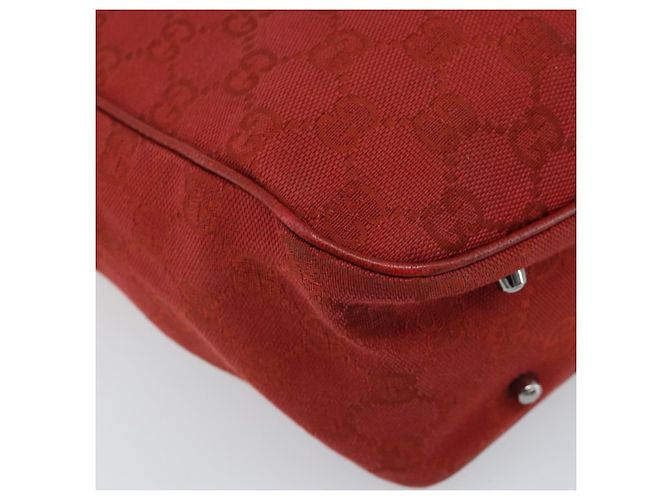 Borsa Tote GG Canvas Gucci Rossa Argento 113019 Auth LNZ757 Rosso - vista 14