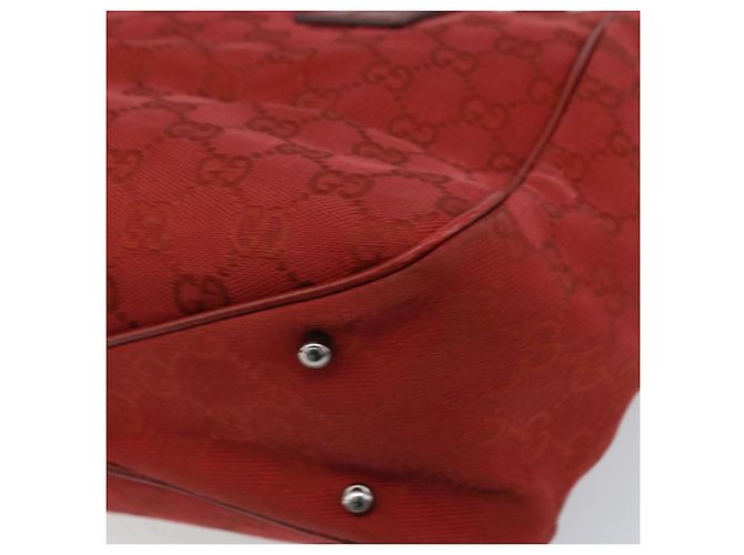 Borsa Tote GG Canvas Gucci Rossa Argento 113019 Auth LNZ757 Rosso - vista 15