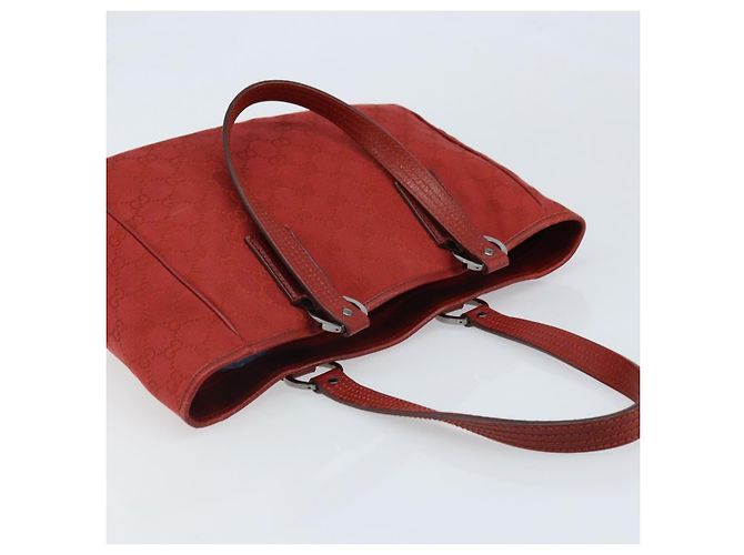 Borsa Tote GG Canvas Gucci Rossa Argento 113019 Auth LNZ757 Rosso - vista 6
