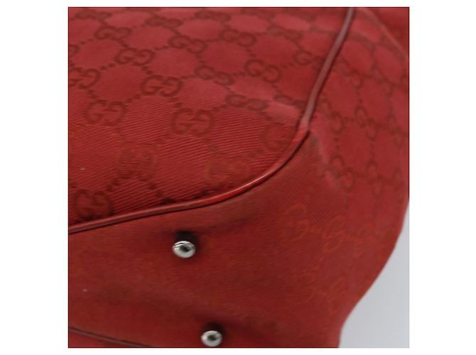 Borsa Tote GG Canvas Gucci Rossa Argento 113019 Auth LNZ757 Rosso - vista 9
