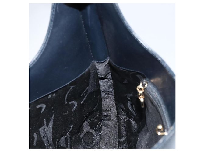 Borsa a Spalla Gancini in Pelle Salvatore Ferragamo Blu Navy Oro Auth gh1923 - vista 18
