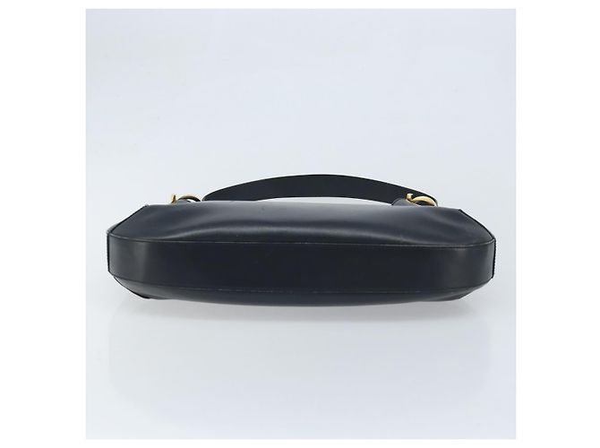Borsa a Spalla Gancini in Pelle Salvatore Ferragamo Blu Navy Oro Auth gh1923 - vista 5