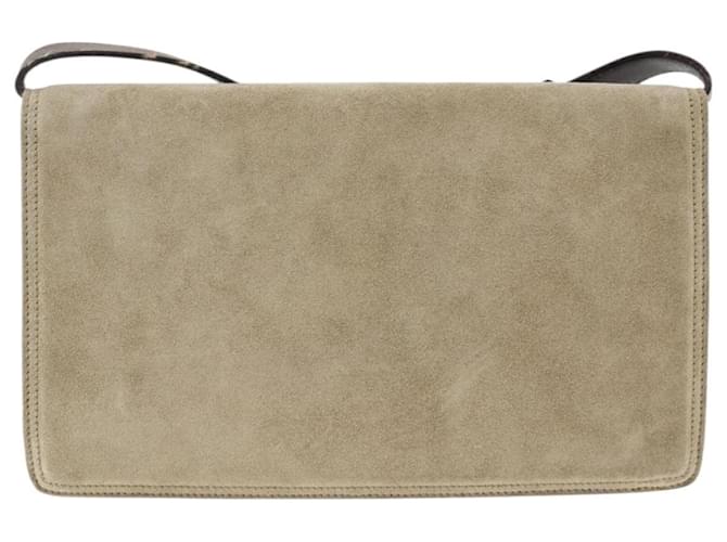 PRADA Schultertasche Wildleder Beige Silber Auth bs34098 - Ansicht 2