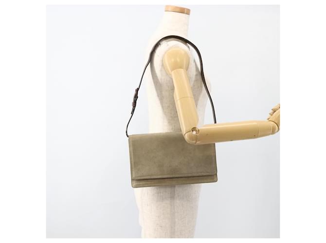 PRADA Schultertasche Wildleder Beige Silber Auth bs34098 - Ansicht 24